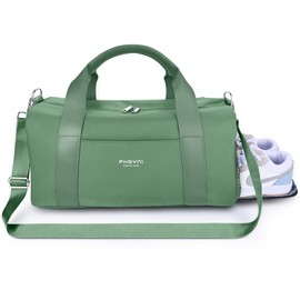 PHSYNI Gym Bag for Women Girls with Shoe Compartment & Wet Pocket - Duffle Bag for Travel Sports Fitness Workout Athletic, 19"-Medium, Olive Green