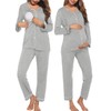 Ekouaer Maternity Pajama Set Button Down Nursing Pajamas Long Sleeve