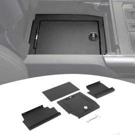 PDKLIN for F150 Center Console Organizer Gun Safe Box with Lock Compatible with Ford F150 2021 2022 2023 2024 Black Storage Accessories