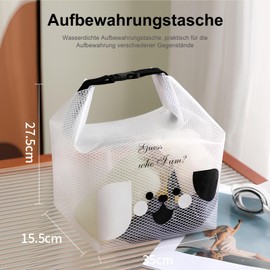 Cosmetic Bag, THETAG Waterproof Transparent Toiletry Bag Family Mesh Bath Bag Mesh Bag for Sand Toy Handbags Plastic Daily Travel Shower Bag with Carry Handle for Beach, Holiday, Rice