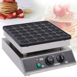 110V 36 Holes Mini Dutch Pancakes Maker 1000W Commercial Muffin Machine Stainless Steel Non-stick Home Muffin Pancake Machine for Bakery Home and Kitchen Restaurant (13.58" x 15.94" x 7.28")