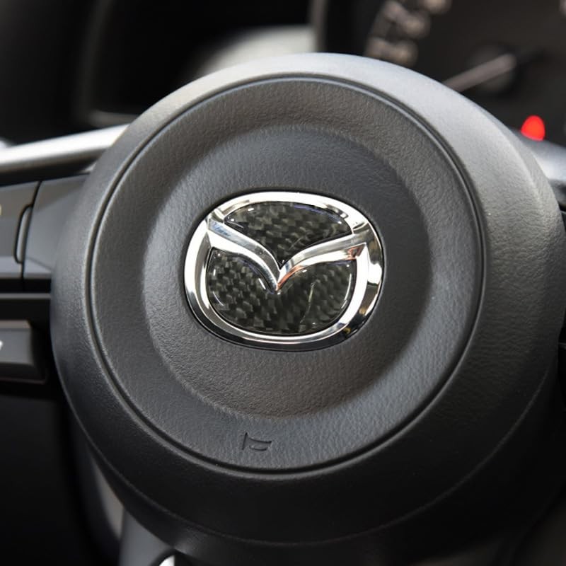 Mazda Car Carbon Fiber Logo Decoration Sticker Steering Interior Emblem