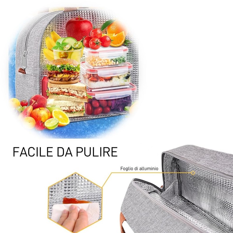 Voarge 7L Lunch Box Waterproof Aluminum Interior Cooler Bag Easy