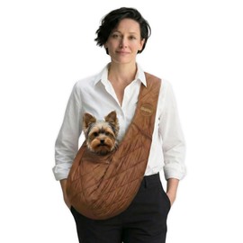 SUSU PET CO. Small Dog Carrier Sling – Copper Brown Hands‑Free 2‑in‑1 Cross‑Body & Handheld Pet Sling for Small Toy Dogs up to 3-8 lb, Parachute‑Grade Rip‑Stop Nylon, Padded Strap & Safety Tether