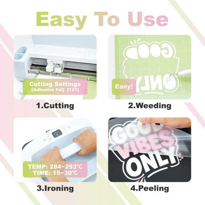 Light Purple PU Heat Transfer Vinyl, 12 Pcs 12"x10" HTV