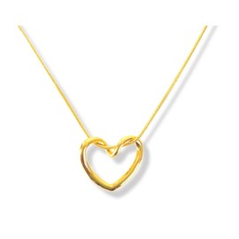 Love Knot Necklace, Heart Pendant on Snake Chain, Unique Love Inspired Necklace for Every Occasion. Promise Necklace and Perfect Gift for Loved one. (Gold)