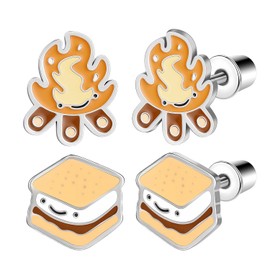 AOEDEJ Small Stud Earrings for Women Cute Stainless Steel Earrings for Sensitive Ears Hypoallergenic for Birthday Gifts, Sterling Silver, No Gemstone