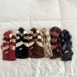 Kids' Fashion Color Knit Balaclava Hat with Scarf LF1936 - One Size for Children 48-52cm Coffee 3ea
