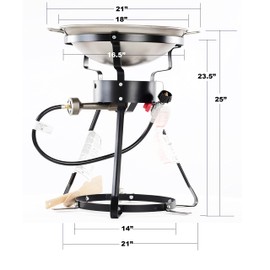 King Kooker 24WCA 24" Bolt Together Portable Outdoor Sauté Cooker w/Steel Wok, Silver, large