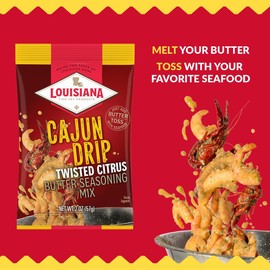 Louisiana Fish Fry Products Crawfish, Shrimp & Crab Boil Seasoning - Spicy & Delicious Seafood Powder Complete Seasoning - Low Salt Cajun Seasoning (Cajun Drip Twisted Citrus Combo)