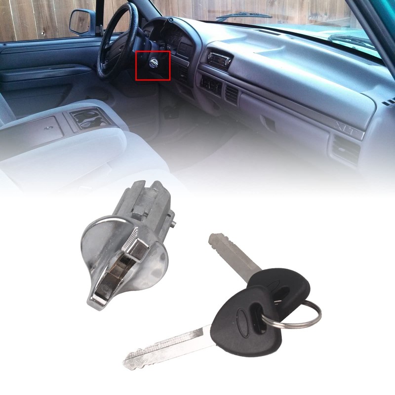 Ignition Switch with Key Door Lock Cylinders Chrome Compatible with