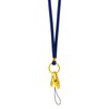 Navy Blue Nylon Cord Lanyard Soft Comfortable with Safety Breakaway,