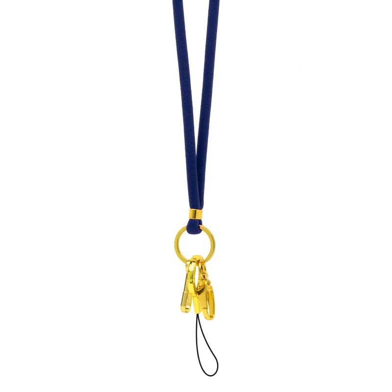 Navy Blue Nylon Cord Lanyard Soft Comfortable with Safety Breakaway,
