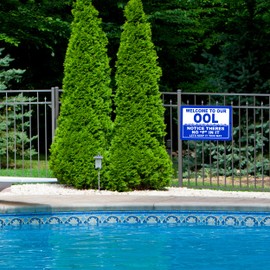 Funny Swimming Pool Sign Metal Tin Sign Indoor Outdoor No P Pee in Pool OOL Swim Sarcastic Joke For Fence