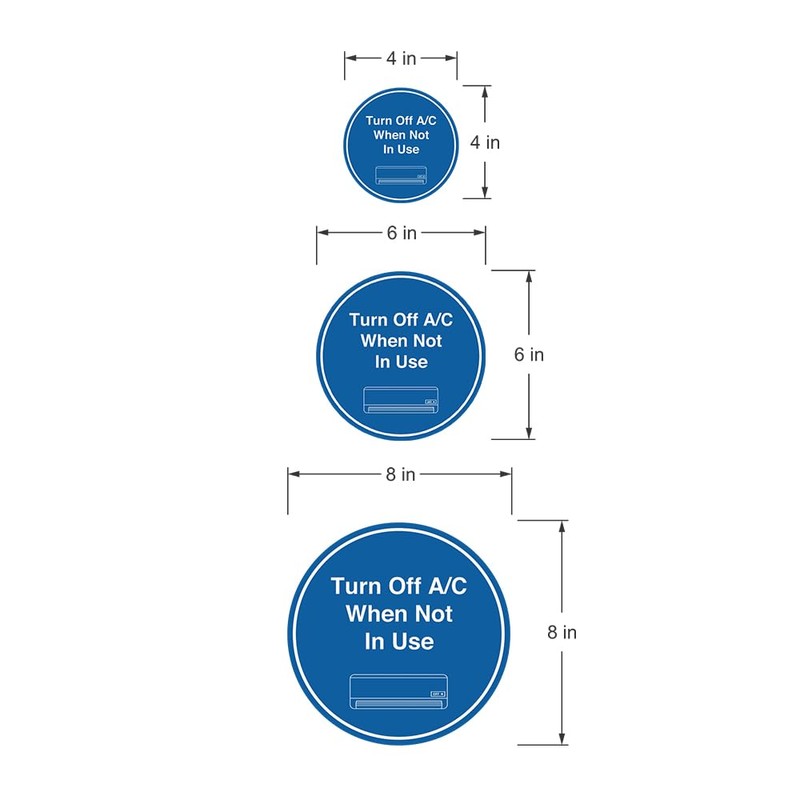 Signs ByLITA Circle Turn Off A/C When Not In Use