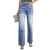 Sidefeel Women's Wide Leg Jeans Casual High Waisted Straight Zimbaplatinum