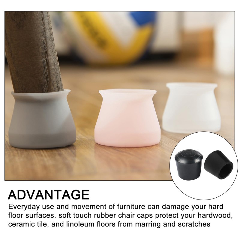 METALLIXITY Chair Leg Cap 18mm Inner Diameter 4pcs Round Rubber