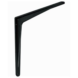 Gedotec Sparta Heavy Duty Aluminium Shelf Bracket, Depth: 340 mm, 1 Piece Shelf Bracket Made of Aluminium, Matte Black, Load Capacity 300 kg for Wall Shelves, Rustproof Shelf Brackets, Wall Angle