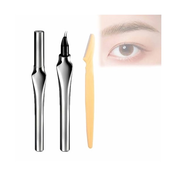 Waterproof and Smudge-Proof Eyebrow Pen, Eyebrow Pen with Ultra-Fine Double-Fork-Tip,