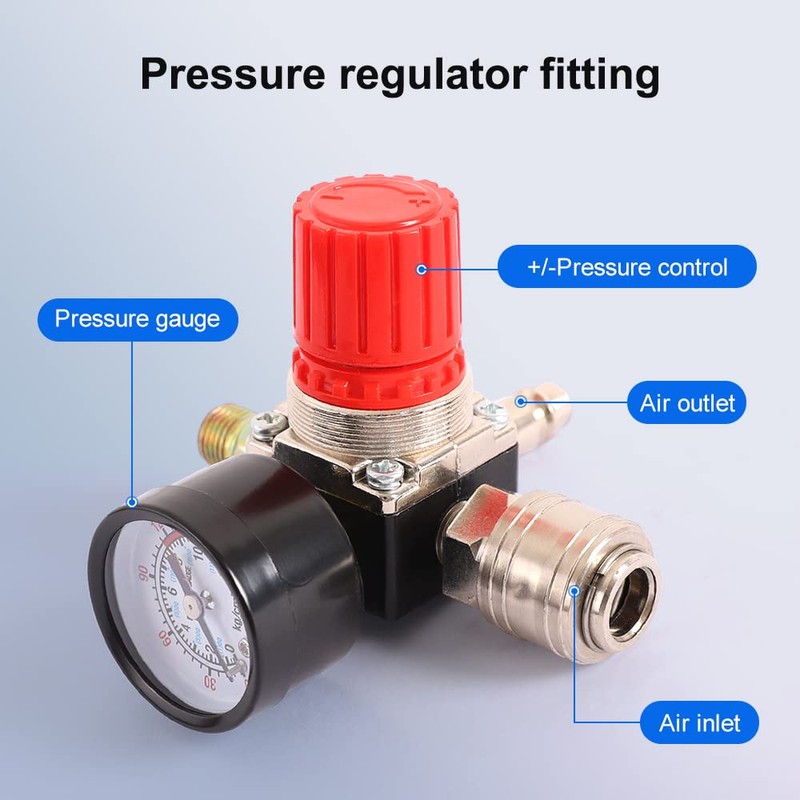 Air Compressor Pressure Regulator Pneumatic Pressure Regulator 1/4 ", Pressure