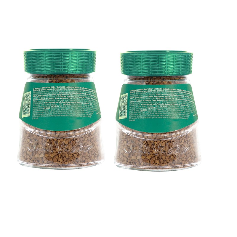 Juan Valdez- Pack de 2, Café Soluble Descafeinado, Liofilizado de