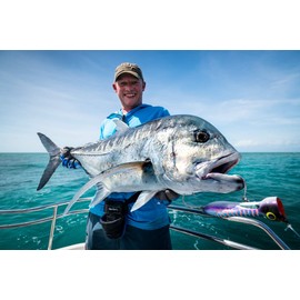 Nomad Design Chug Norris Popper - Offshore Saltwater Fishing Lure with Hydrodynamic Design, BKK Diablo 5X Singles 5/0 Hooks, 150g 6", Black Pink Mackerel