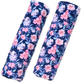 Fundas para cinturón de seguridad de coche de bebé, fundas de correa de asiento de carriola floral, correas de asiento de coche almohadillas para orejas de hombro para niñas y niños, protectores de cinturón de seguridad Minky para asientos de coche/carrio