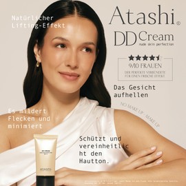 Atashi Anti-Aging DD Cream. Anti-Aging Treatment with Colour. No Makeup - Reduces Impurities and Minimises Pores and Rejuvenates Skin | Medium Tone | SPF15-50ml