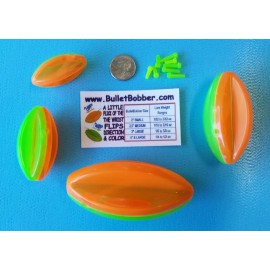 BulletBobber 4x Bullet Bobbers Mini Planer Boards Floats - Jigging Bass Crappie Panfish Trout