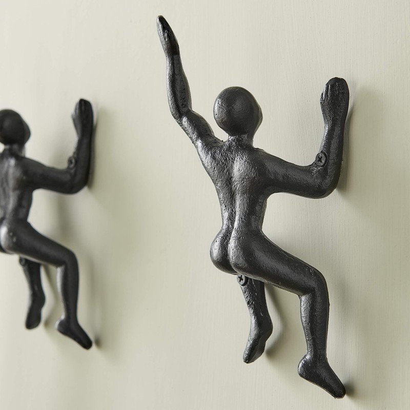 Cast Iron Wall Climber Decorative Wall Hanging Hook (Set of
