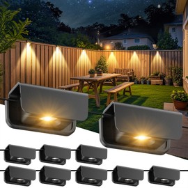Incamity Deck Lights Outdoor, Fence Lights 10 Pack, Waterproof LED Step Lights for Outside, Backyard, Railing, Patio, Pool, Garden