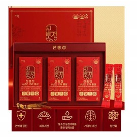 6년근 고려 홍삼농축액 스틱/건강기능식품 홍삼 진세노사이드 사포닌 함량 제품/30포 6-Year-Old Korean Red Ginseng Concentrate Sticks / Health Supplement with Ginsenosides and Saponins / 30 Sachets
