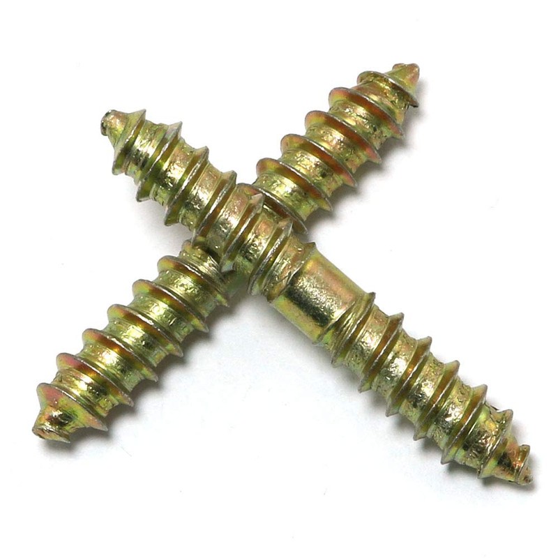 PZRT 12pcs 6x40MM Dowel Screw Zinc Plated Iron Double Ended