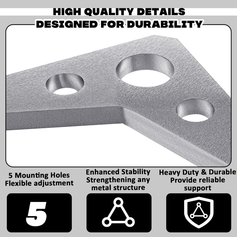 Shimeyao 10 Pcs Metal Steel Plate Gussets 3" x 3"