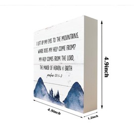 Christian Wood Signs, Bible Verse Psalm 121:1-2 Wood Signs, Box Sign Decor Tabletop, Wood Plaque Box Sign, Religious Home Decor, Bible Verse Scripture Box Sign, Rustic Farmhouse Decor, Christian Gifts