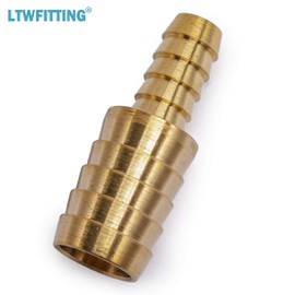 LTWFITTING Brass Barb Hose Reducing Splicer Mender 3/8-Inch ID Hose x5/8-Inch ID Hose Fitting Air Water Fuel Boat(Pack of 5)