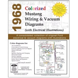 1968 Ford Mustang Colorized Wiring Diagrams Electrical Schematic Manual USB10018