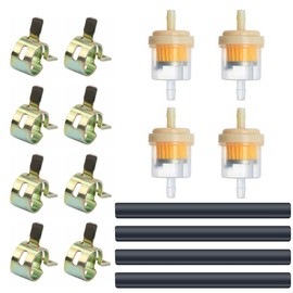 ETOPARS Motorcycle Fuel Filter Hose Kit Motorcycle Inline Fuel Filter, 4 Pcs Fuel Line Tube, 4 Pcs Petrol Filter, 8 Pcs Spring Clips Kit Car Motorcycle Scooter ATV