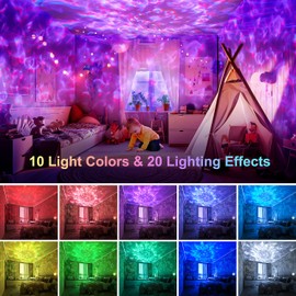 Galaxy Projector 20 Lighting Modes Star Projector, HiFi Bluetooth Speaker Galaxy Projector Light, 6 White Noise Sensory Lights, Remote & Timer Galaxy Light Projector for Bedroom Gifts for Room Decor