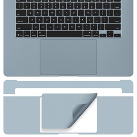 CaseBuy Palm Rest Trackpad Protector Vinyl Skin Sticker(3-in-1) for 2025 MacBook Air 15 inch Laptop with M4 Chip A3241 Anti Dust Scratch-Resistant Keyboard Cover, Sky Blue