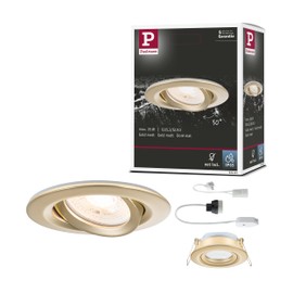Paulmann Nova Plus 92403 Recessed Light IP65 Round 93 mm 30° GU5.3 / GU10 Max. 35 W 230/12 V Dimmable Gold Matt