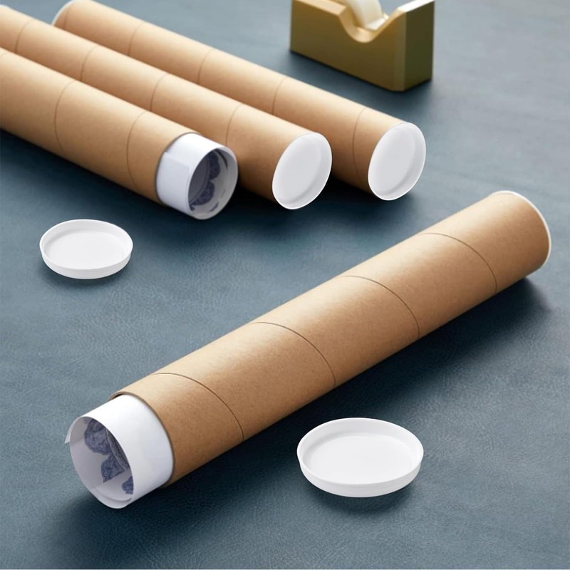 INCREWAY 24PCS Cardboard Shipping Tube End Caps 51mm Mailing Tubes