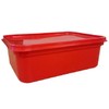 CateringBase Food Storage Container with Lid, 2 Litre, Red, Pack of 5