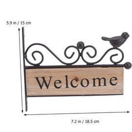 Happyyami Bird Welcome Wall Sign Bird Welcome Sign Outdoor Sign Decorative Plaque Hanging Signs Welcome Sculpture Wrought Wood Retro Iron Welcome Sign