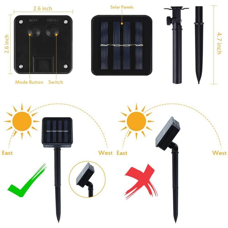 Solar Fairy Lights Outdoor 10 LED Outdoor Solar Bulbs Fairy