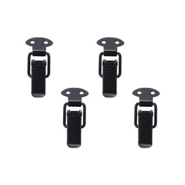 WDONAY 4 Pcs Spring Loaded Toggle Latches Stainless Steel Mini Buckle Latch Spring Lock Clasp Clamp Clip with Mounting Screws for Wooden Case Jewelry Box Toolboxes Luggage (Black)