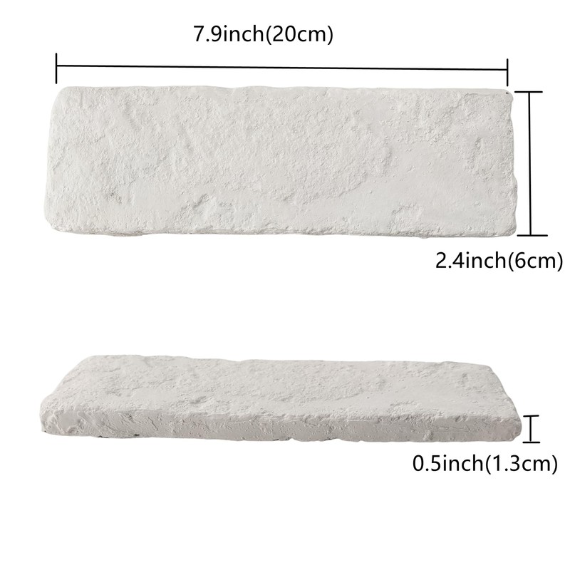 Jusmioke 40 Pcs White Thin Brick Veneers, 2.4" x 7.9"