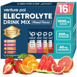 Venture Pal- Paquete de Polvo de Electrolitos Sin Azúcar Alto en Sodio Paquetes de Hidratación con Sodio, Potasio y Magne