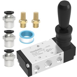 Pneumatic Solenoid Valve, Hoodutric 1/4"NPT 5 Way 3 Position Air Hand Lever Operated Valve Manual Control Push Pull Solenoid Air Valve 4H230-08