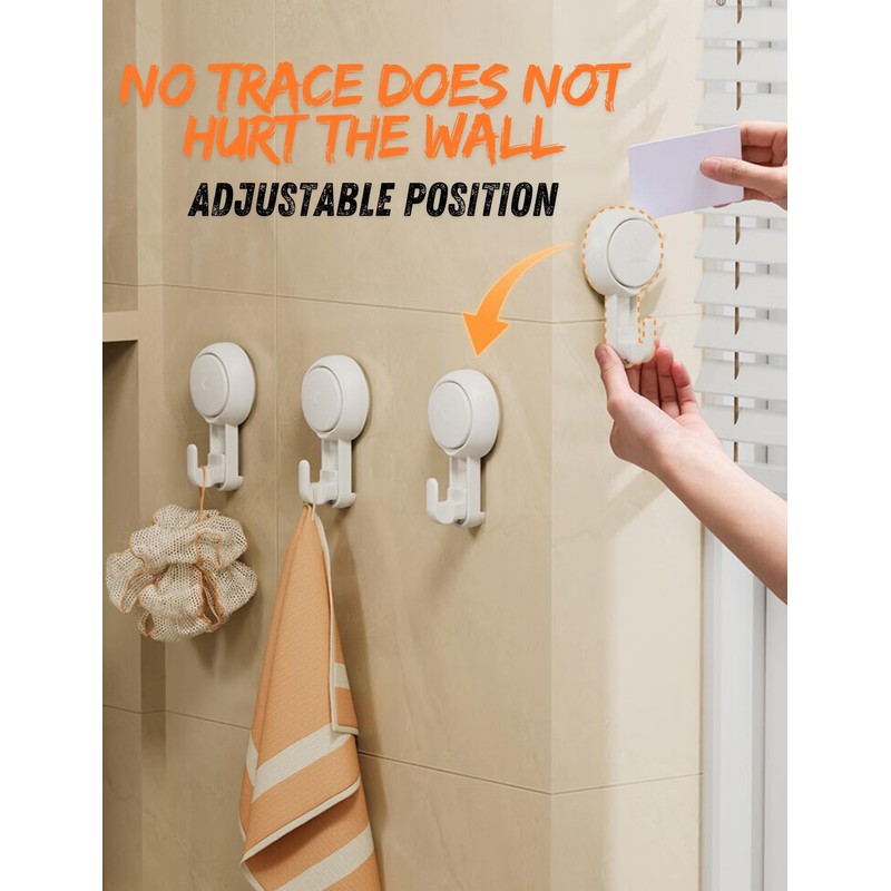 Boxonly Thin Hooks – Double Suction Cup Hooks, Heavy-Duty Towel